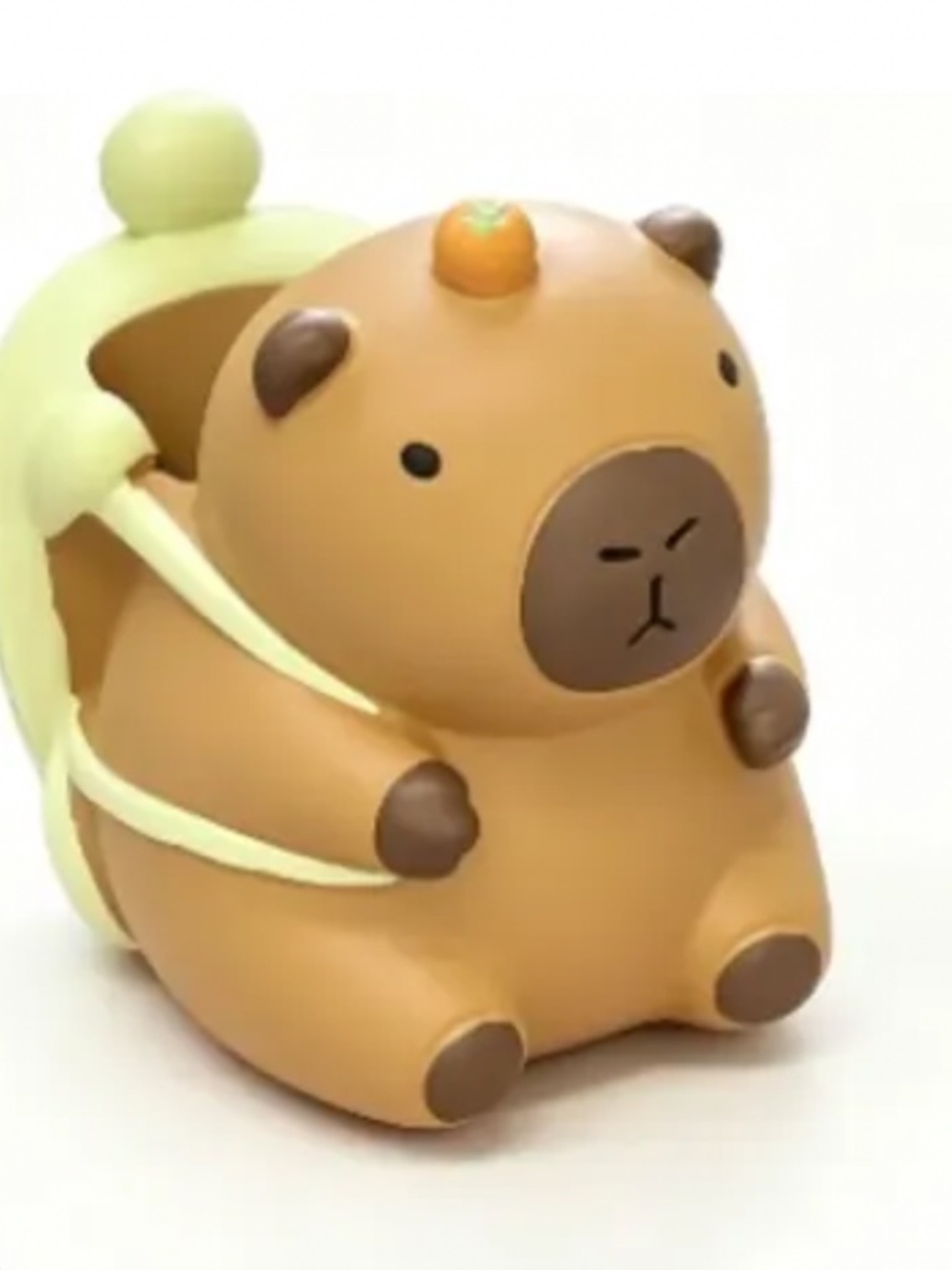 Adorable Capybara Pen or toothbrush holder with turtle backpack